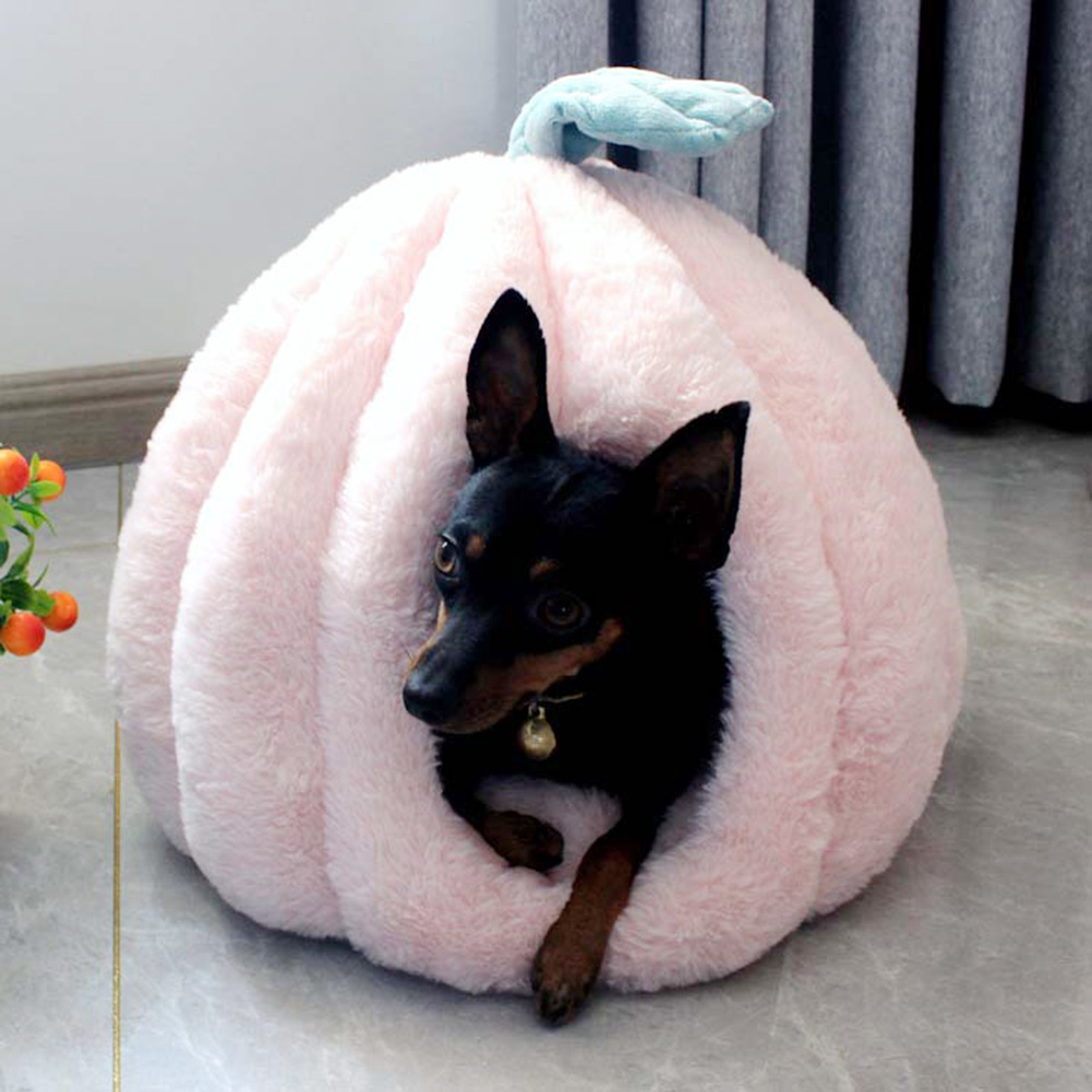 

Pumpkin Pet Plush House Cave Warm Cat Dog Indoor Sleeping Bed Nest Cushion, Grey, 501 Original