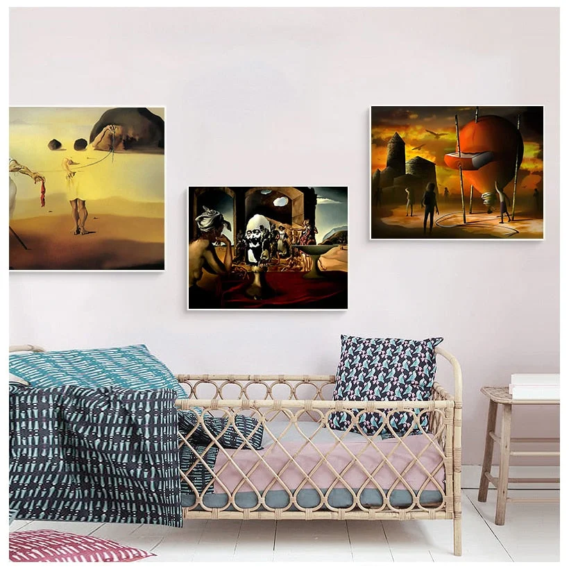 Salvador Dali Canvas Art Print Poster The Waves Book Sailboat Picture Canvas painting Diary of Discovery by Vladimir Kush