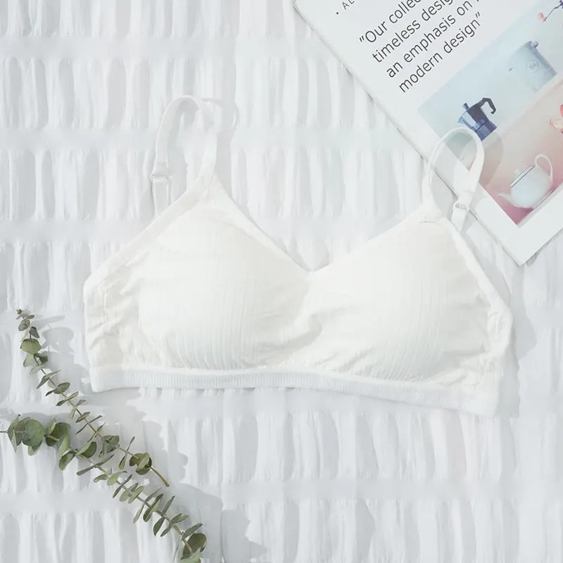 Elastic Gathering Bralette Push Up Bra Summer Spring Anti-light Korean Style Wild Solid Color Tube Top Sexy Wire Free Bra