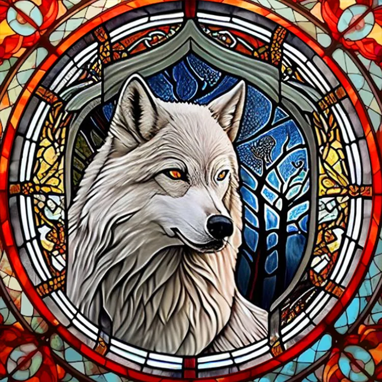 Forest White Wolf 30*30CM(Canvas) Full Round Drill Diamond Painting gbfke