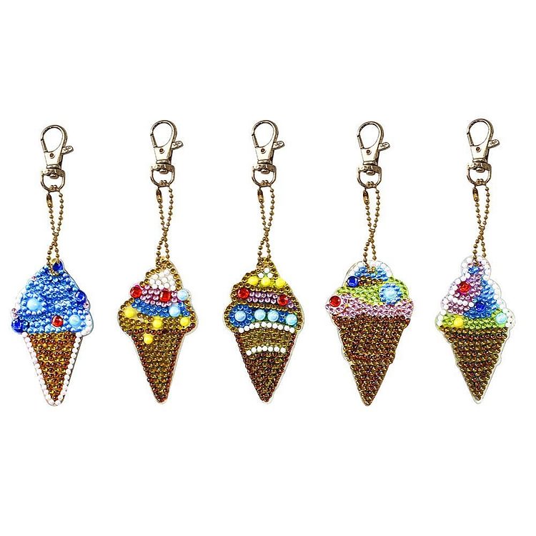 5pcs DIY Ice Cream Diamond Painting Full Drill Special Shaped Keychains 5pcs DIY Ice Cream Diamond Painting Full Drill Special Shaped Keychains 5pcs D
