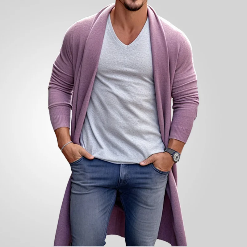 Uveng Uveng Men's Spring And Autumn Thin Knits Men's Loose Long Wool Coat SY0179