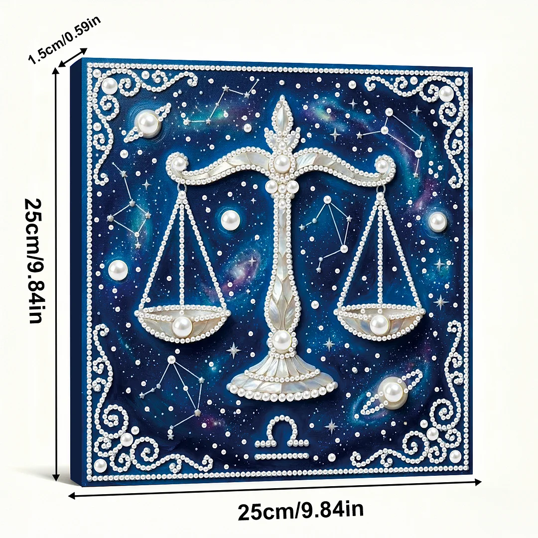 Libra - DIY Pearl Diamond Art Kit With Frame 25*25cm