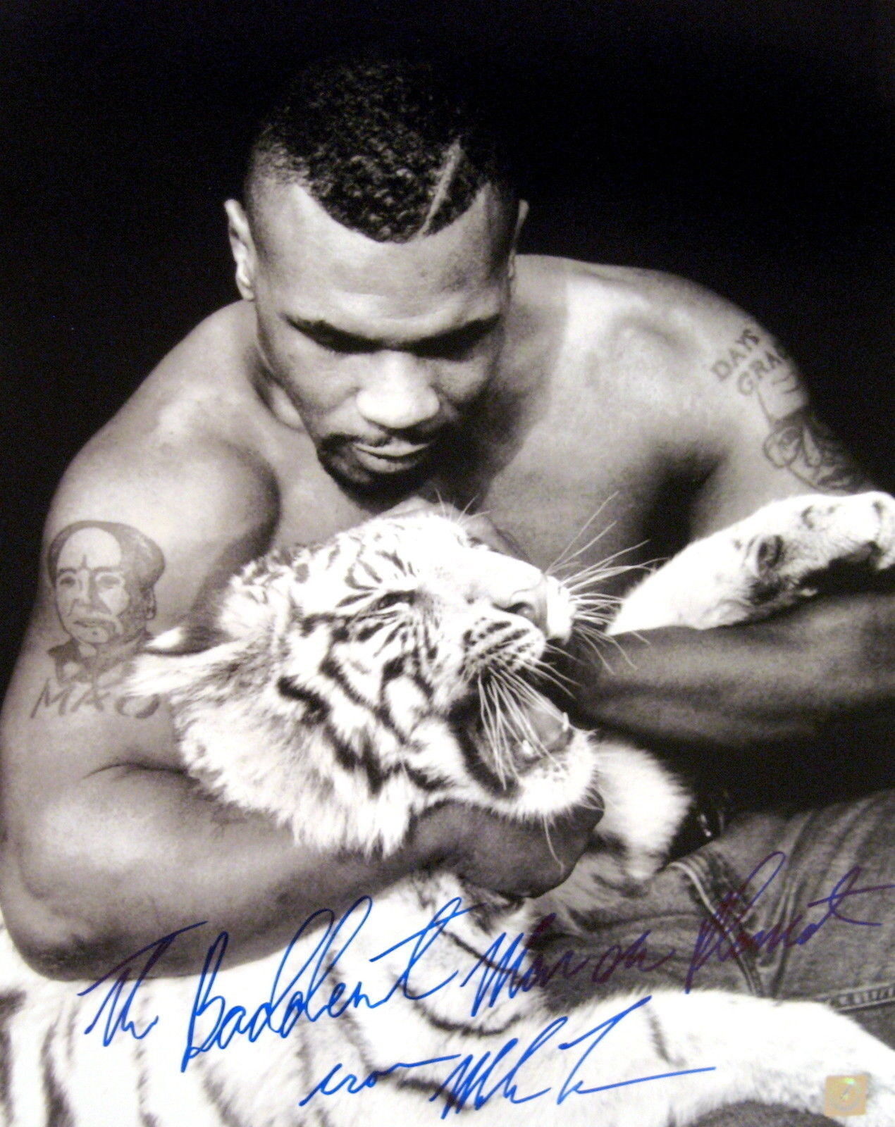 Iron Mike Tyson Autographed Signed 16x20 Photo Poster painting w/ White Tiger ASI Proof