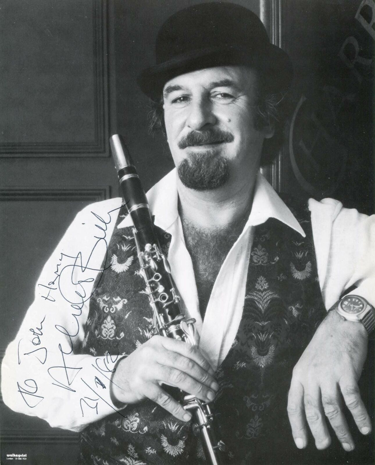 Acker Bilk autograph British clarinettist and vocalist, signed Photo Poster painting