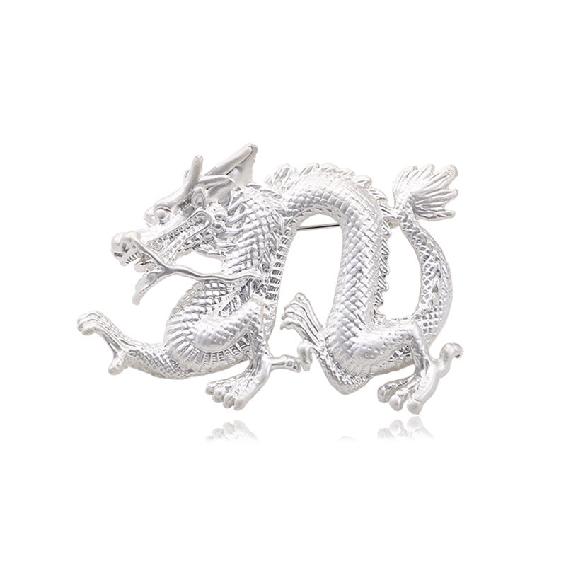 Retro Pin Animal Dragon Alloy Enamel Rhinestones Unisex Brooches
