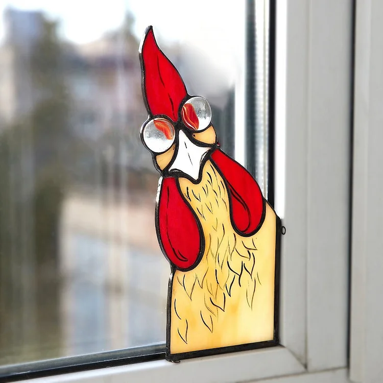 Funny Window Corner Decor - 🐓Peeping Rooster - tree - Codlins