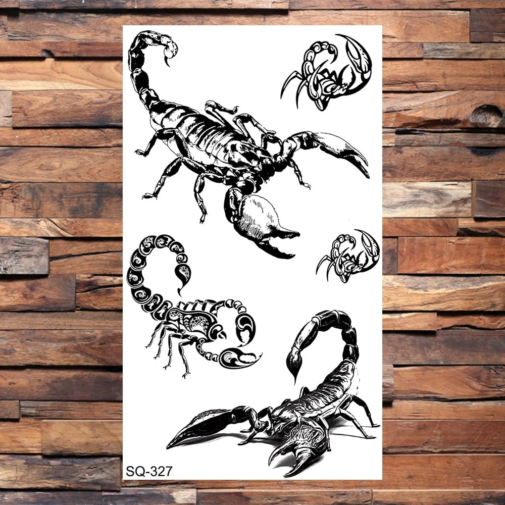 Small Butterfly Temporary Tattoos For Women Girls Realistic Skull Rose Flower Snake Feather Fake Tattoo Sticker Back Arm Tatoos