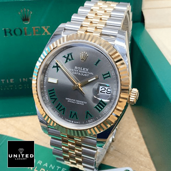 Rolex Datejust 36 Grey Romen Numerial Dial Replica in the box