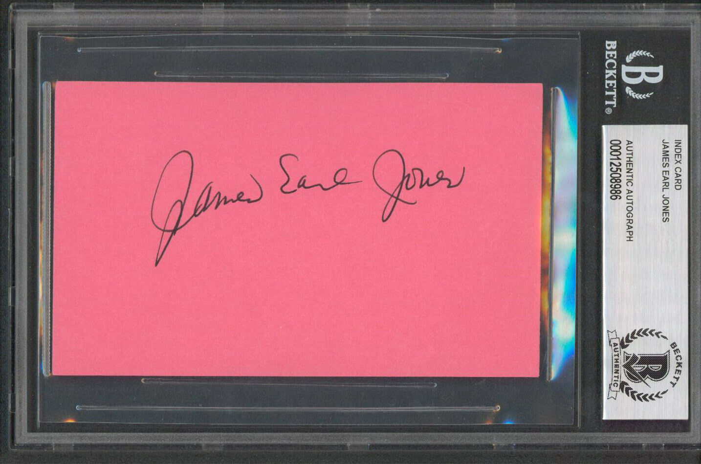 James Earl Jones Star Wars Authentic Signed 3x5 Index Card BAS Slabbed