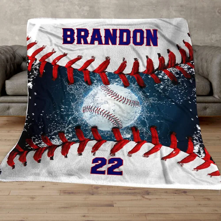 Personalized Baseball Blanket | BKKid649