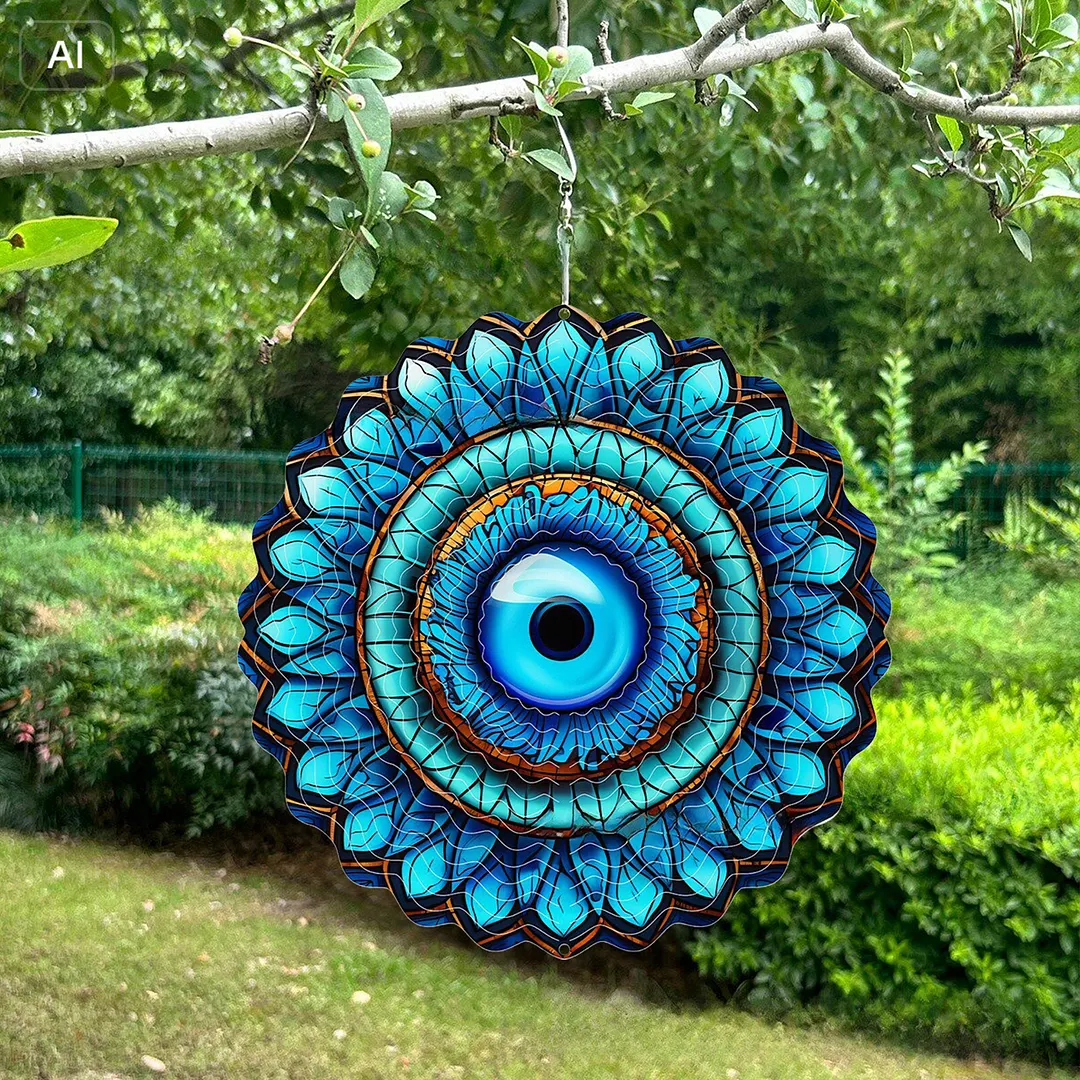 Mandalas Hanging Wind Spinner 360 Degree Rotating 3D Garden Wind Spinners 10-Inch Hanging Wind Catcher Art Gift for Home Garden Halloween Christmas (05)