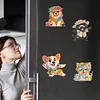 6pcs Acrylic Special Shape Dog Diamond Painting Fridge Magnet