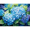 Blue Hydrangea-Framed oil painting by numbers 40*30CM