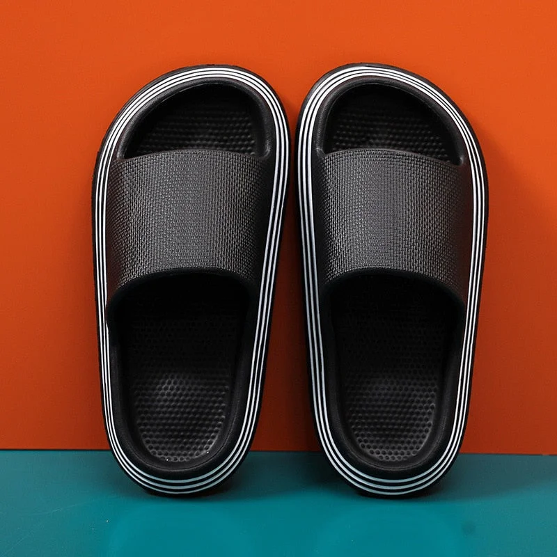 Summer Women Indoor Slippers Casual Non-slip Bathroom Home Slippers Floor Flat Shoes Ladies/men&#39;s Thick Bottom Slides