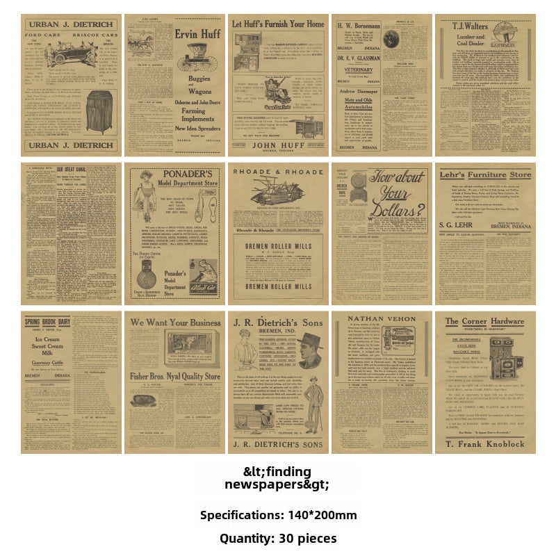 Vintage Material Paper Series Inspiration Diy Handbook Base Paper 8 Styles Retro Patterns For Journaling Scrapbooking Crafts