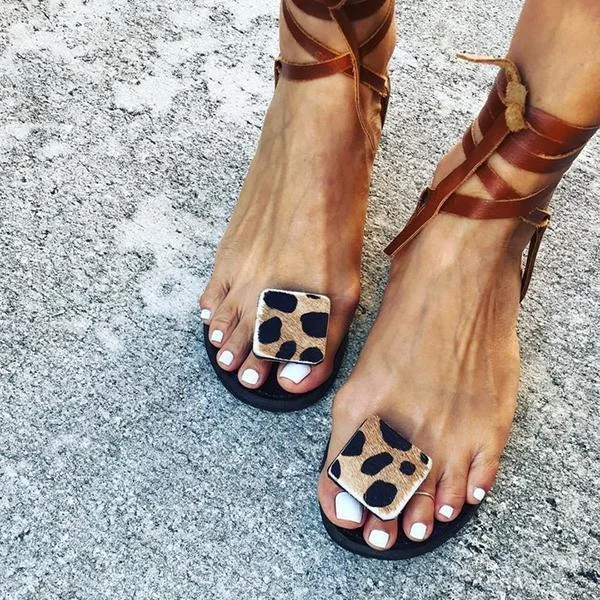 Women Stylish Lace Up Boho Sandals