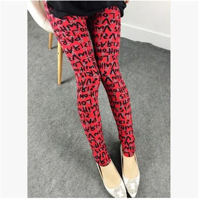 CUHAKCI Printing Leggins High Quality Legging Women Fitness Pants Elasticity Floral Stripes Grid Leggins