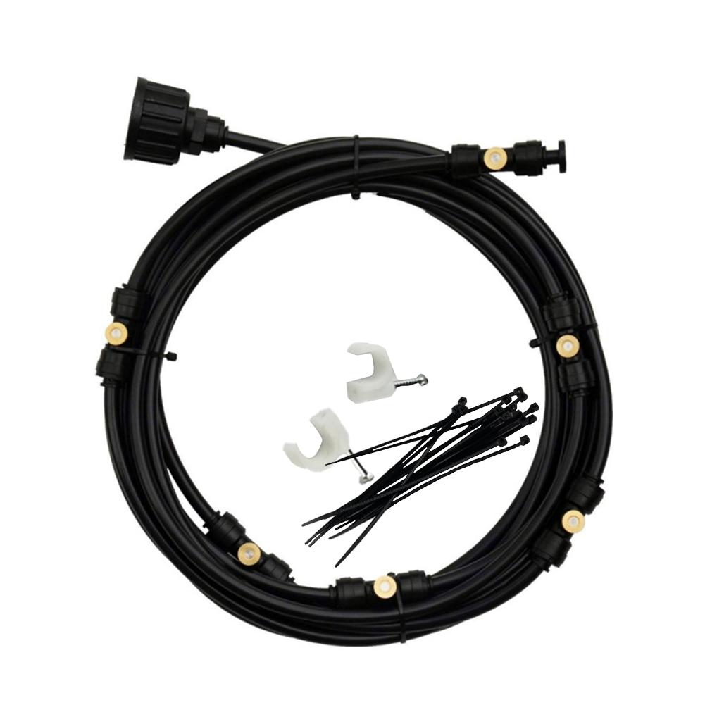 

Outdoor Misting Cooling System Mist Nozzle Garden Irrigation Kits (6m set, Black, 501 Original