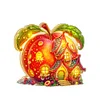 (US Local)Double Sided Special Shape Apple House Diamond Painting LED Light Ornaments