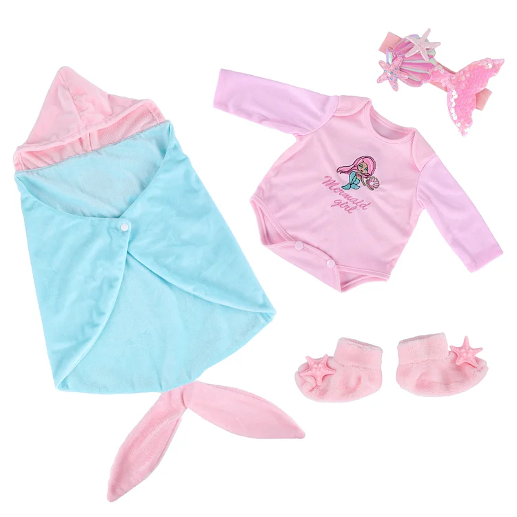 For 17"-22" Reborn Baby Girl Doll Clothing 4-Pieces Set Accessories