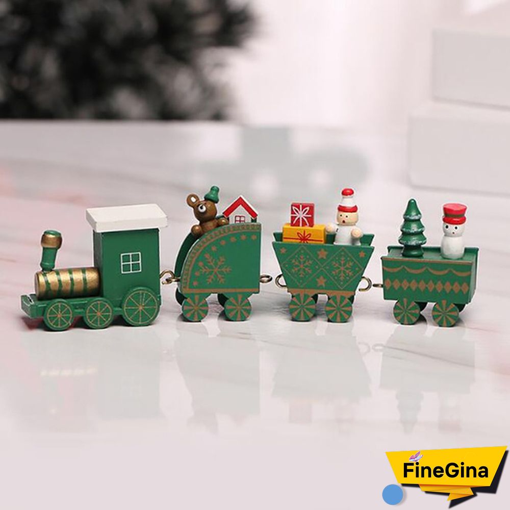 Christmas Decoration Wooden Little Train For Home Decor Christmas Santa Snowman Ornaments New Year Gifts