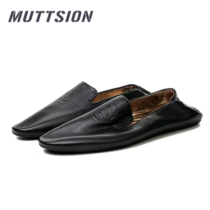 MUTTSION Breathable Casual Soft Sole Skull Leather Wallet Shoes| Foldable Packable loafer MUTTSION.COM MUTTSION