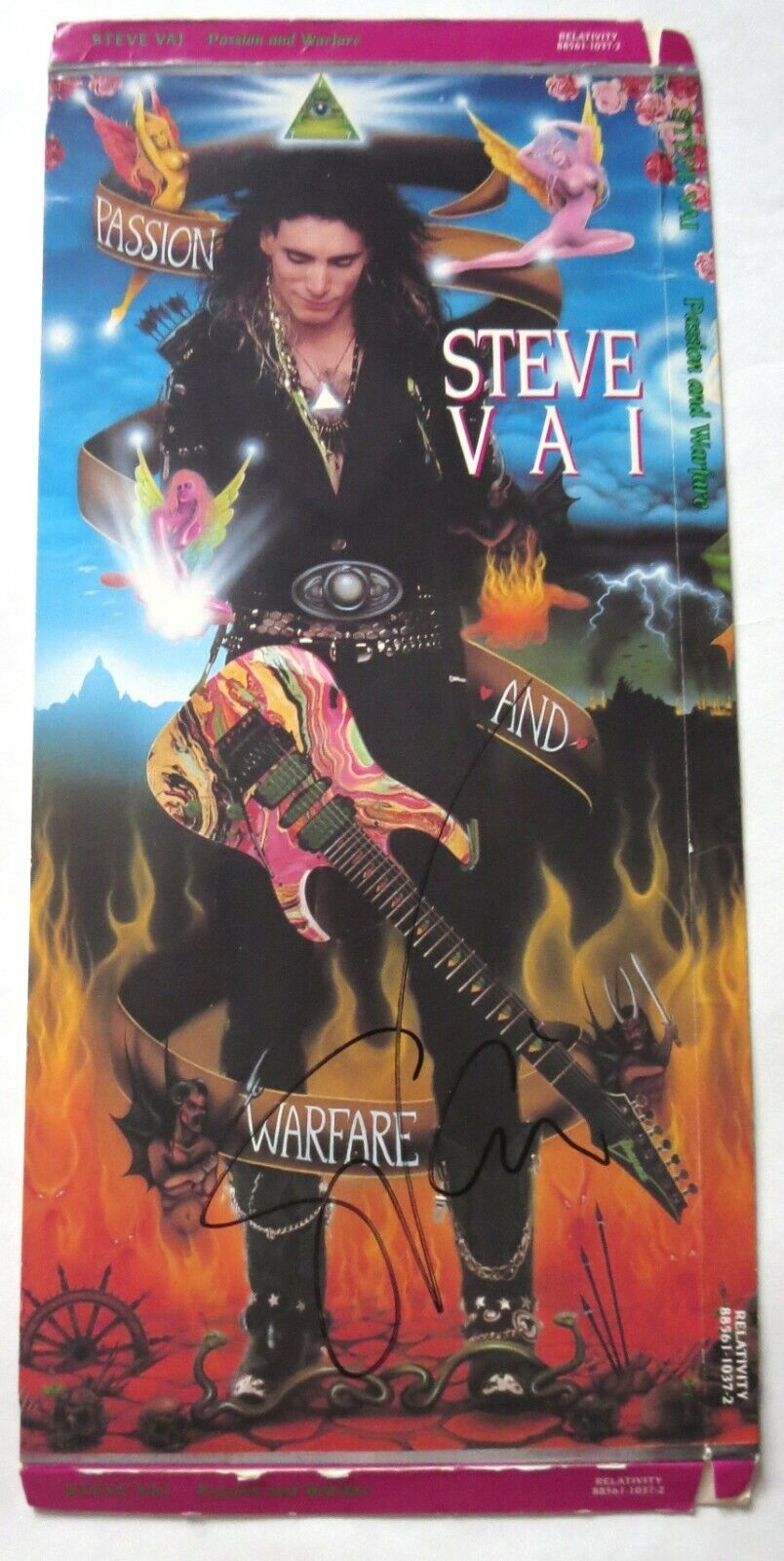 Steve Vai SIGNED Passion & Warfare CD Longbox JSA COA Whitesnake David Lee Roth