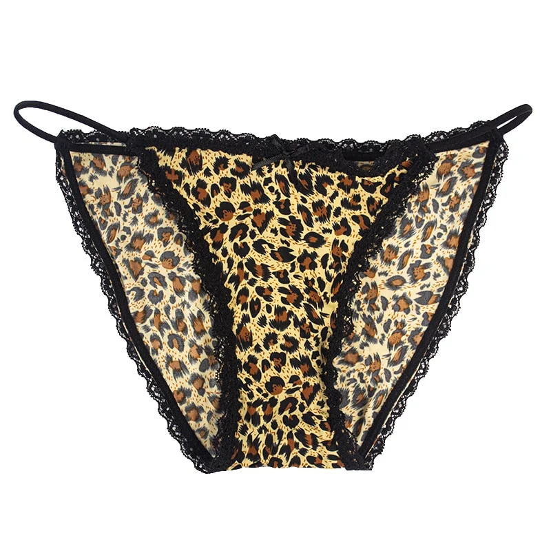 Leopard Panties For Ladies Print Sexy Lace  Women's Underwear Underpants Middle Low Waist One-Piece Women's Sexy Lingerie Briefs