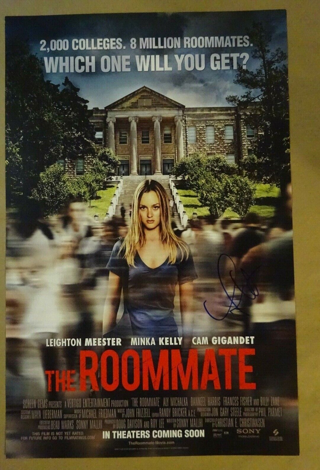 Signed LEIGHTON MEESTER Autographed THE ROOMATE Photo Poster paintinggraph 11x17