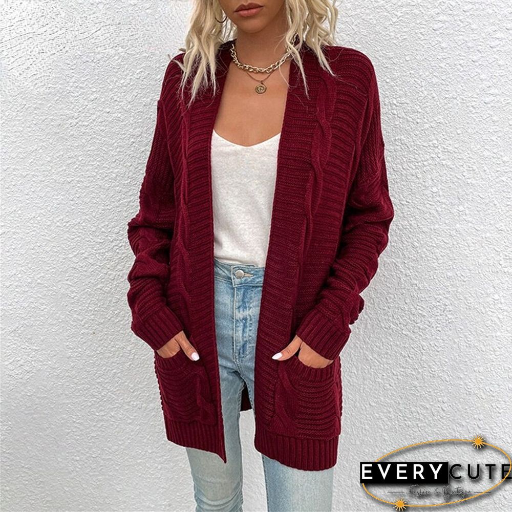 Women's Jacket Knitted Sweater Winter Loose Sweater Long Coat
