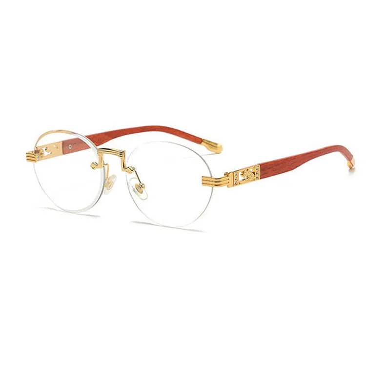 New Small Round Rimless Metal Frame Polarized Sunglasses for Men ...