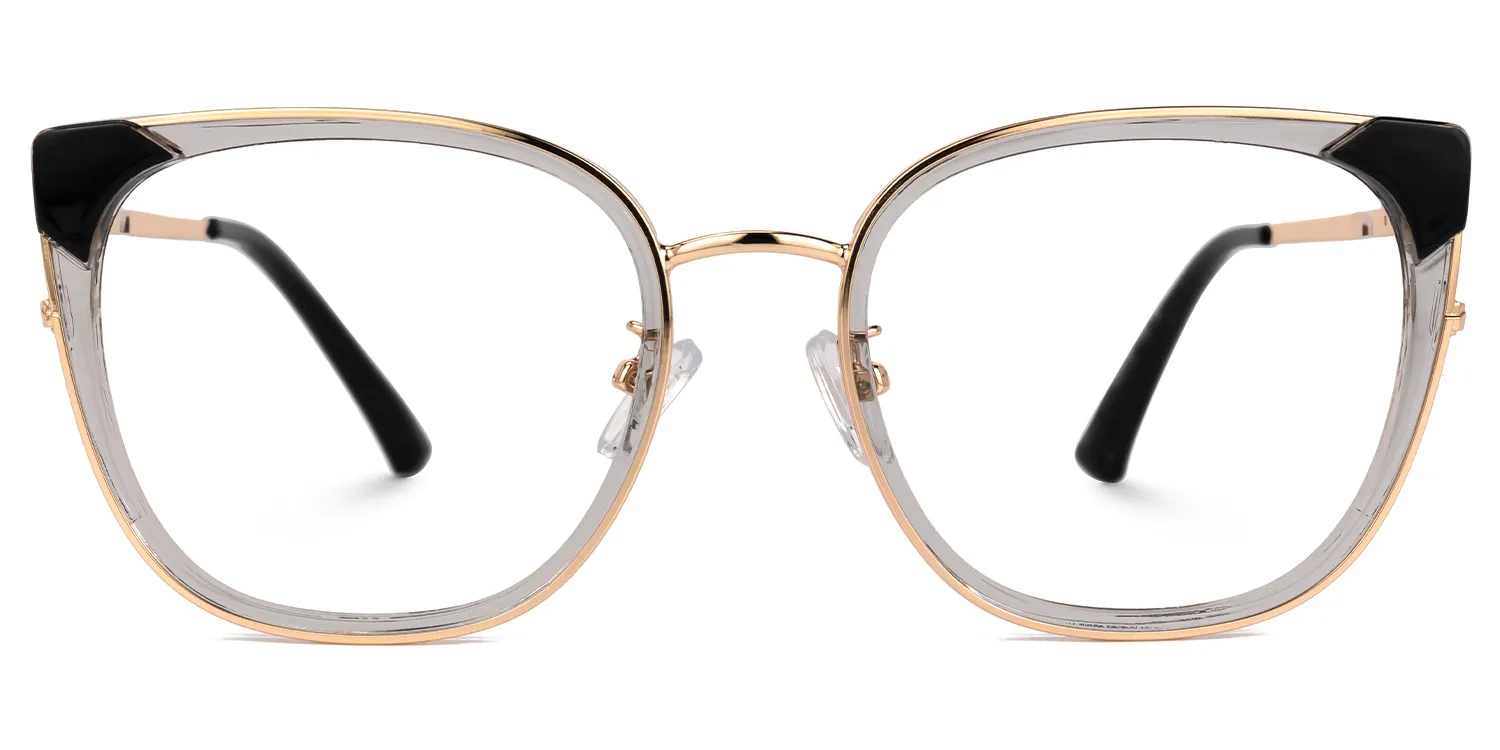 Tacita Grau-Schwarz Cateye Brille Grau-Schwarz