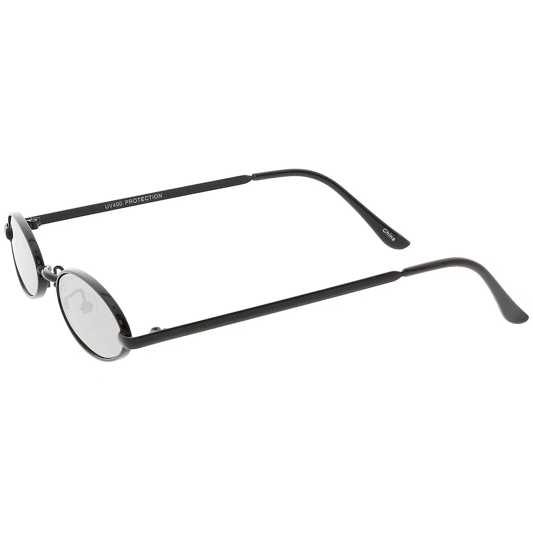 Extreme Small Oval glasses Color Mirrored Flat Lens 51mm