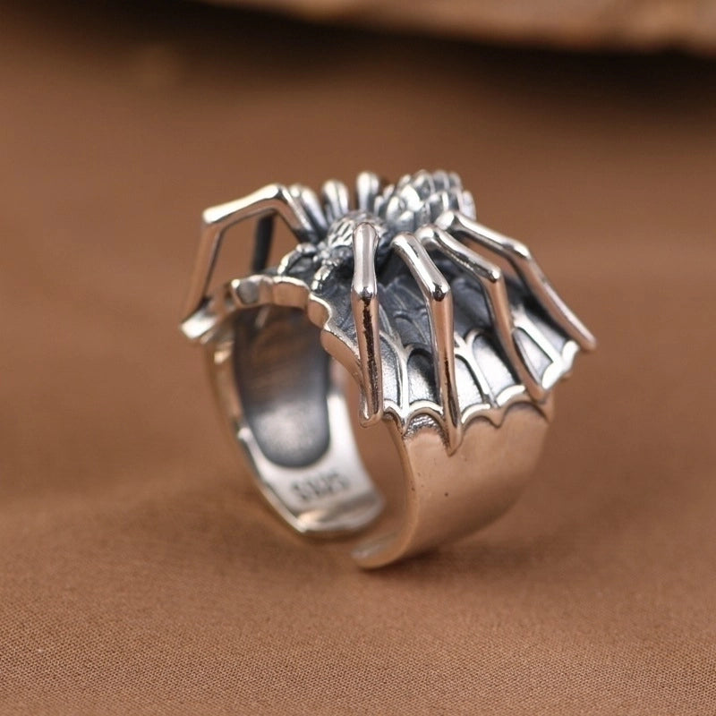 Retro Spider Alloy Plating Halloween Men’S Open Ring