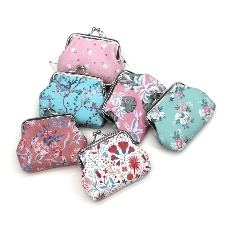 Women’s Flower Pu Leather Buckle Coin Purses