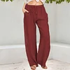 Gioiacombo&trade; Nuovi pantaloni casual larghi in cotone e lino da donna