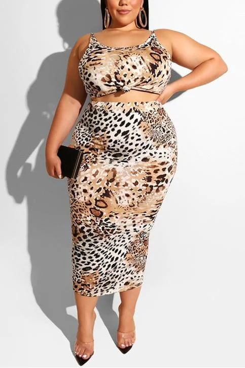 Sexy Print Sling Tight-Fit  Two-Pieces