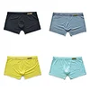 Men's Low Waist Sexy Solid Color Ice Silk Quick Dry Transparent Convex Bag Underwear
