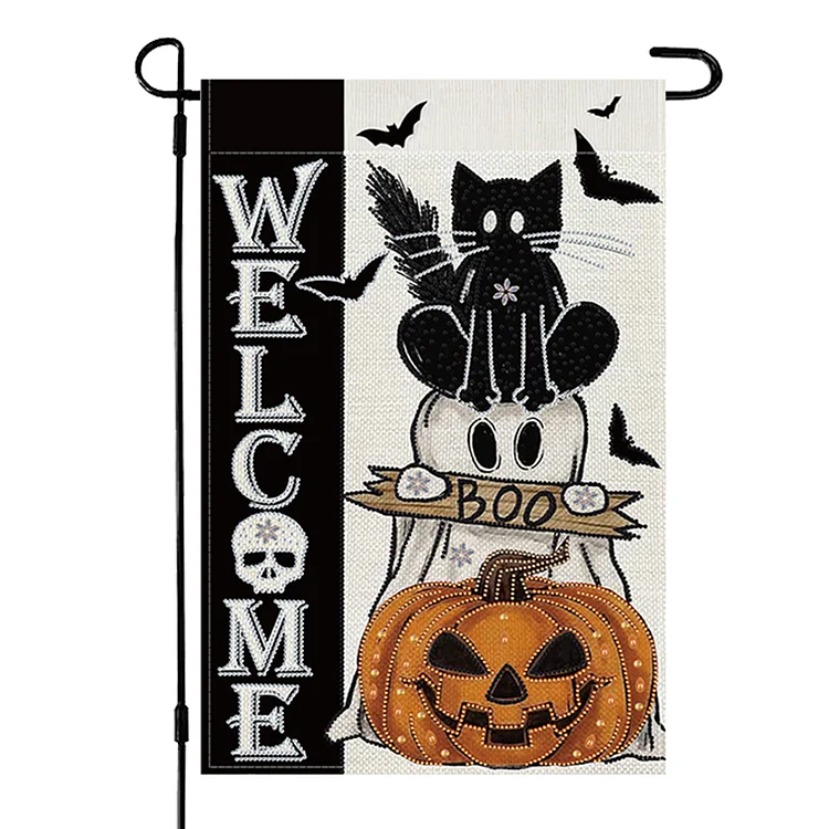 Halloween Pumpkin Diamond Painting Garden Flag for Garden Patio Yard Lawn