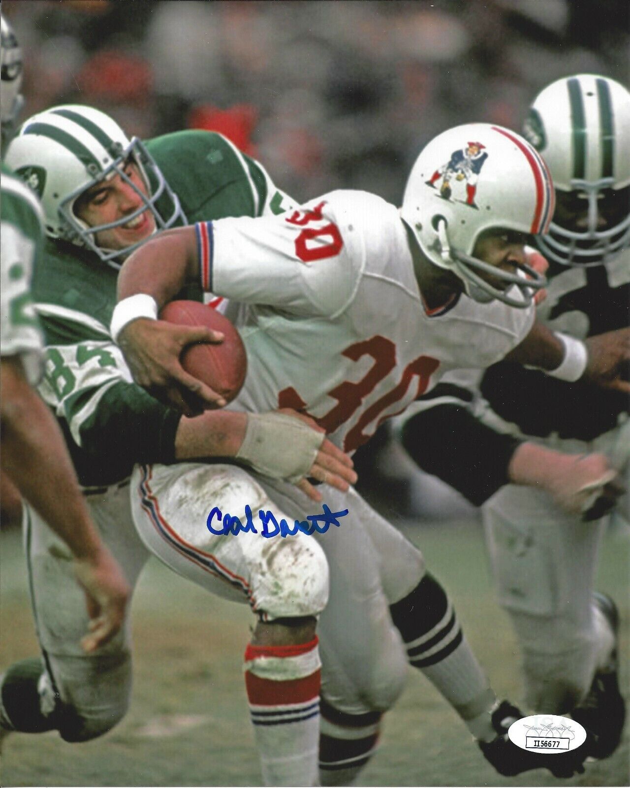 Carl Garrett New England Patriots Boston Autographed 8x10 JSA Rare #3