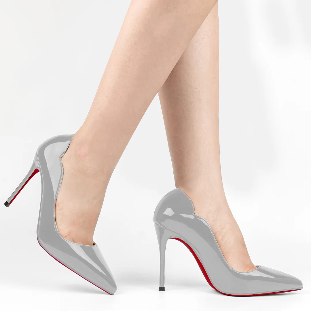 100mm Women's Red Bottom High Heels for Party Wedding Patent Pumps-MERUMOTE