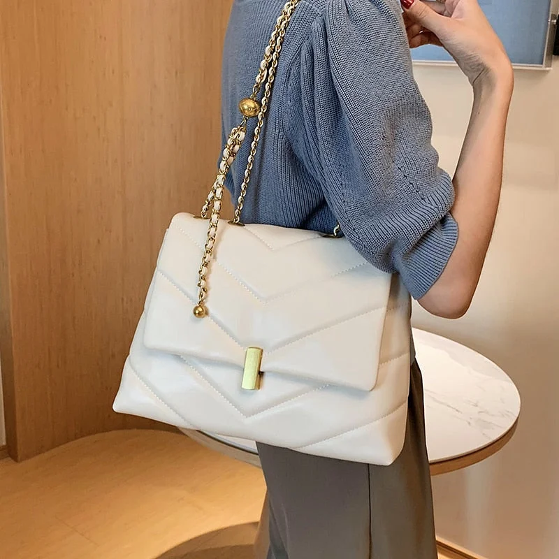 ѧӧܧ Large-Capacity Bag 2020 New Fashion Chain One-Shoulder Underarm Bag Net Red All-match Western Style Messenger Bag