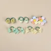 10PCS Colorful Flower Bowknot Elastic Hair Bands for Babies