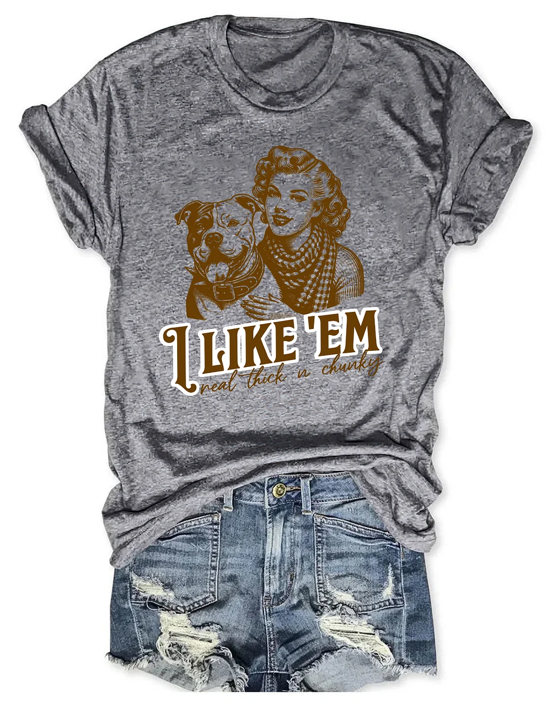 I Like’Em Real Thick And Chunky Pitbull T-shirt