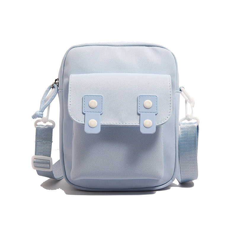 Women’s Nylon Solid Color Basic Square Zipper Crossbody Bag