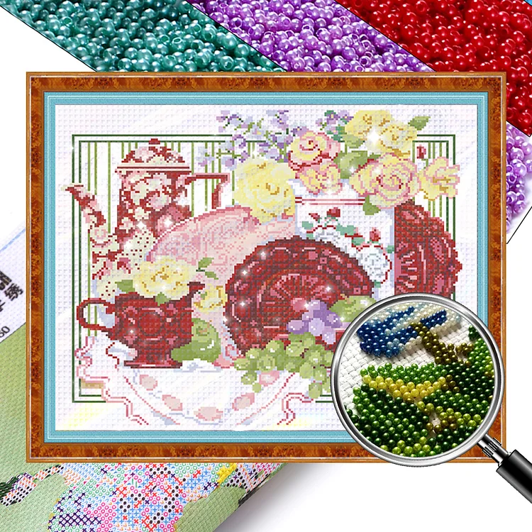 Tableware-9CT Bead embroidery-53*45cm