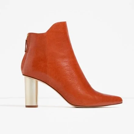 Orange Fashion Block Heel Ankle Boots US Size 3-15 Vdcoo