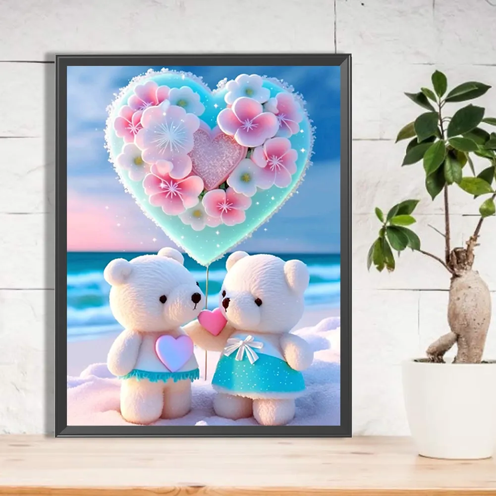Diamond Painting - Full Round Drill - Beach Bear(30*40cm)