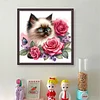 Rose Siamese Cat-11CT Stamped Cross Stitch 40*40cm/15.75*15.75in